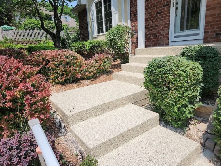Why Spring is the Perfect Time to Coat Your Concrete in Kansas City - stairs leading to front porch